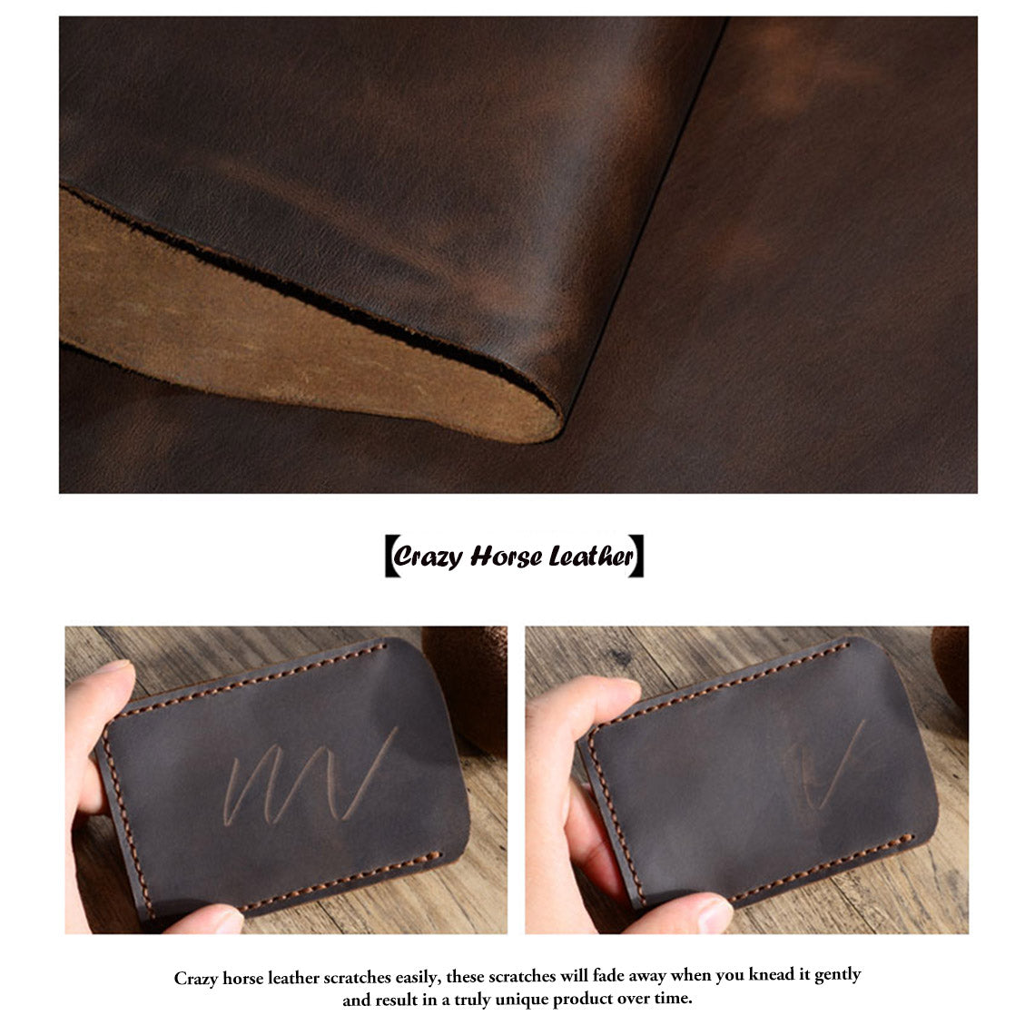 HandsewGift Crazy Horse Leather Passport Travel Wallet DIY Kit detail image 4