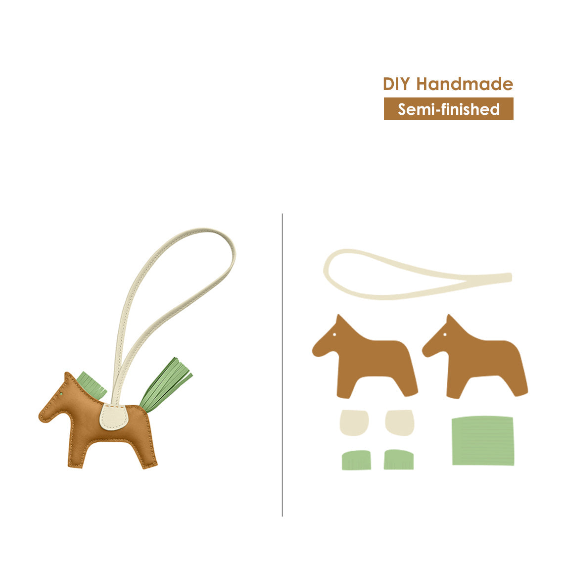 Handsew DIY Lambskin Leather Horse Purse Charm Kit product image 1