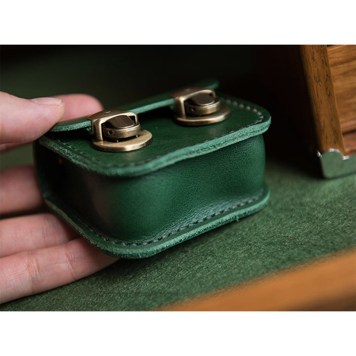 Handsewn Mini Satchel Bag Charm in Vegetable Tanned Leather detail image 2