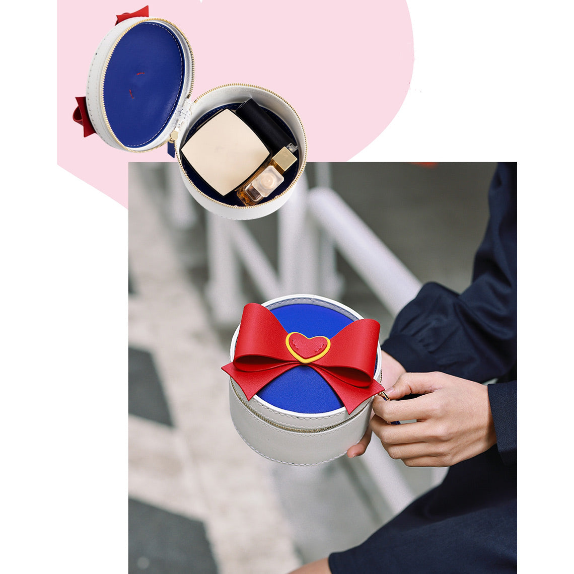 Handmade Leather Crossbody Bag DIY Kit with Anime Style Bowknot detail image 8