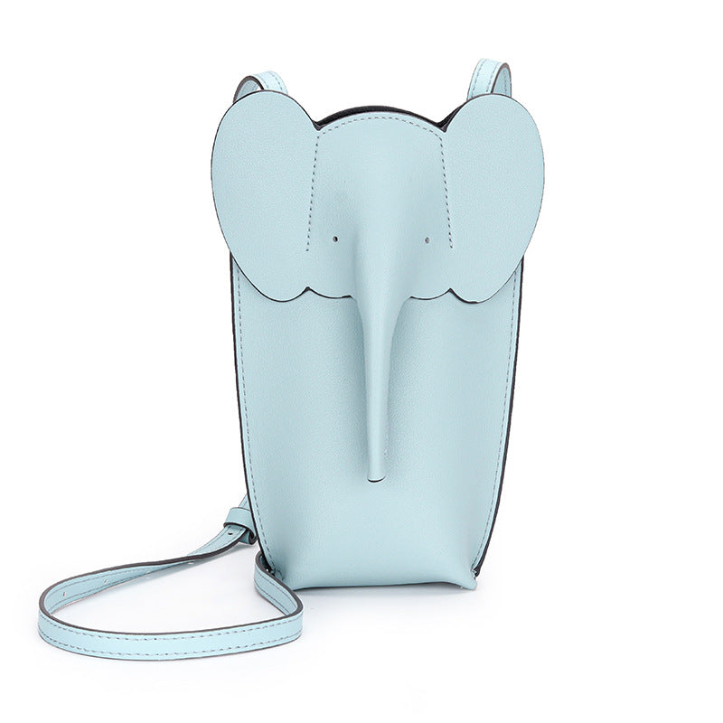 Elephant Small Mobile Phone Bag Coin Purse in Cowhide Leather detail image 11