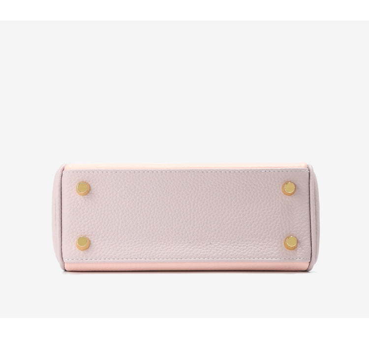 Mini Bi-Color Top Handle Bag 20cm in Cowhide Leather detail image 9