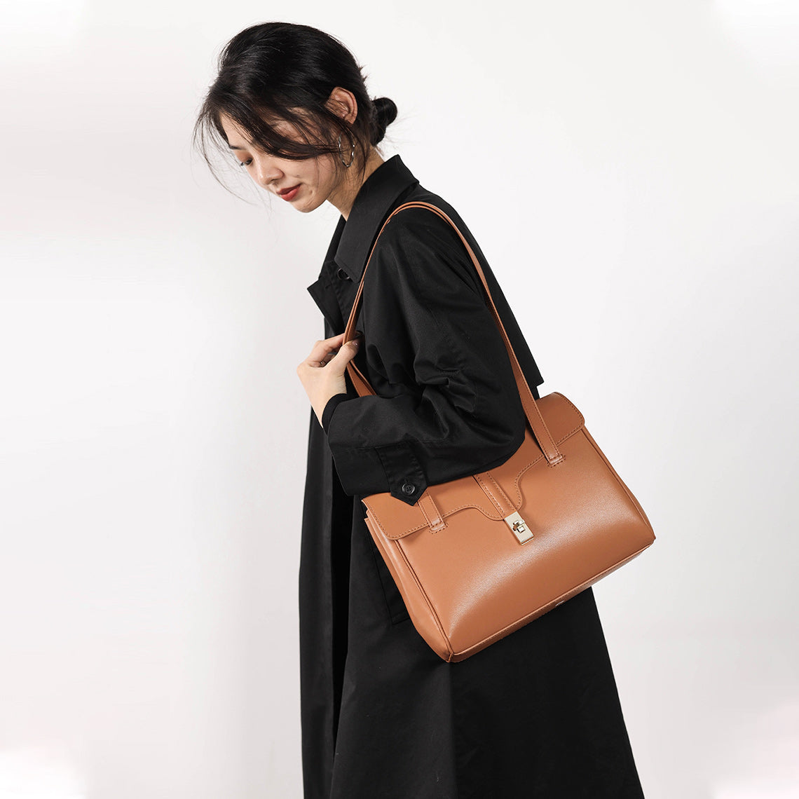 Handsewgift Leather Tote Bag DIY Kit – Brown Large, Brown Medium, Grey Medium detail image 4