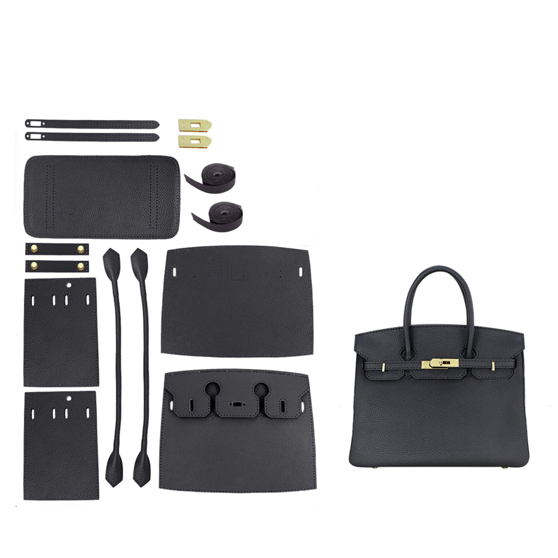 Top Grain Leather Handbag DIY Kit – Sew Your Own Bag (3 Sizes, 14 Colors) product image 1