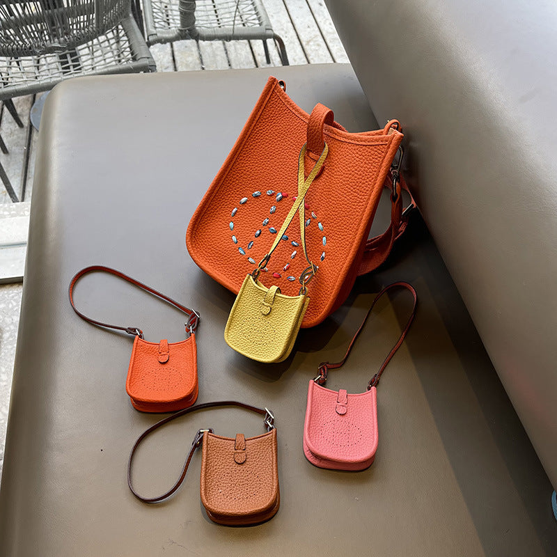Top Grain Leather Mini Crossbody Bag Charm and AirPods Holder product image 1