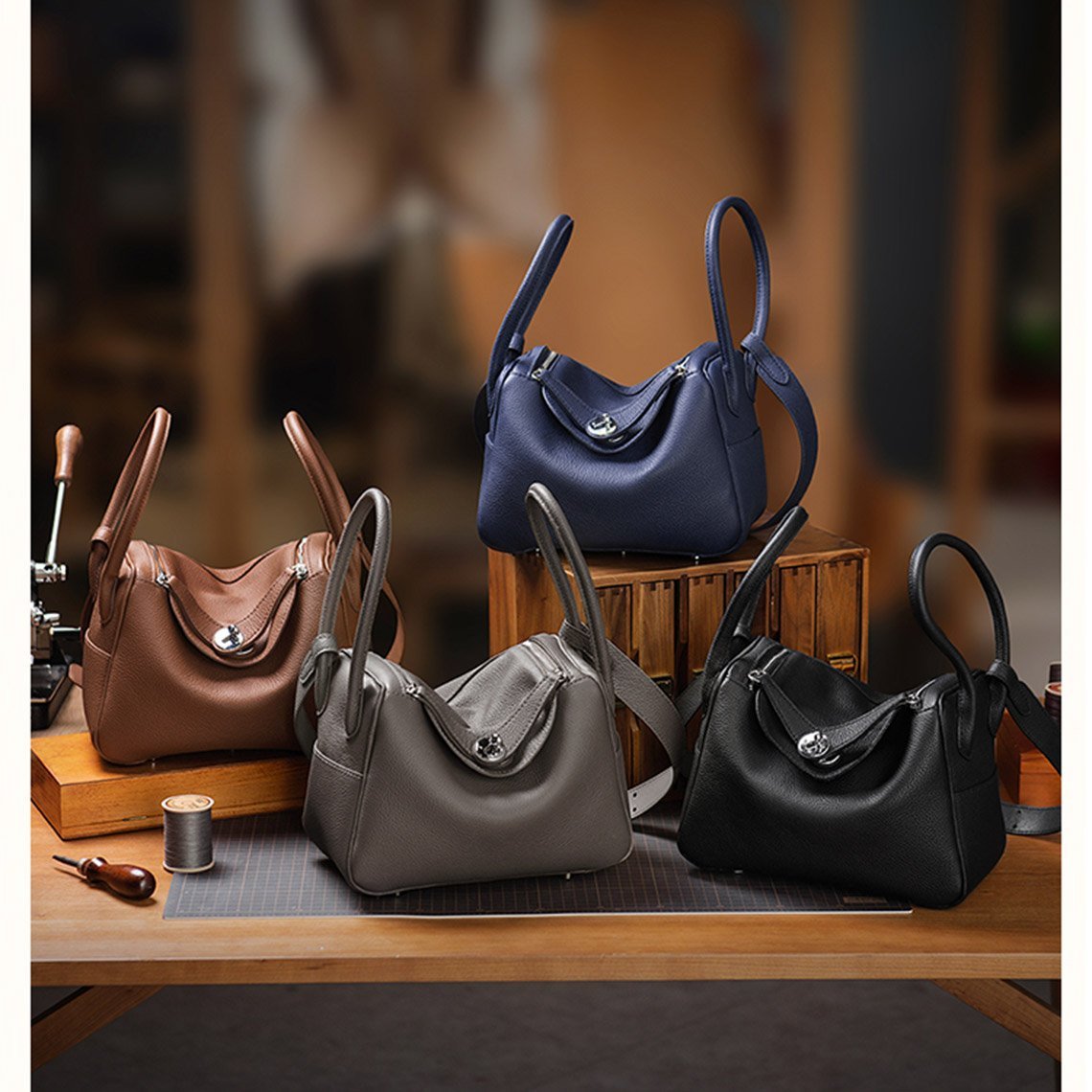 HandsewGift Top Grain Leather Shoulder Bag DIY Kit detail image 9
