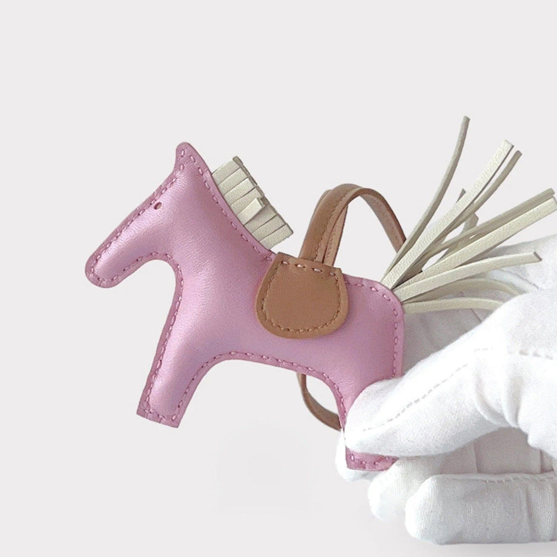 Handsew DIY Lambskin Leather Horse Purse Charm Kit detail image 3