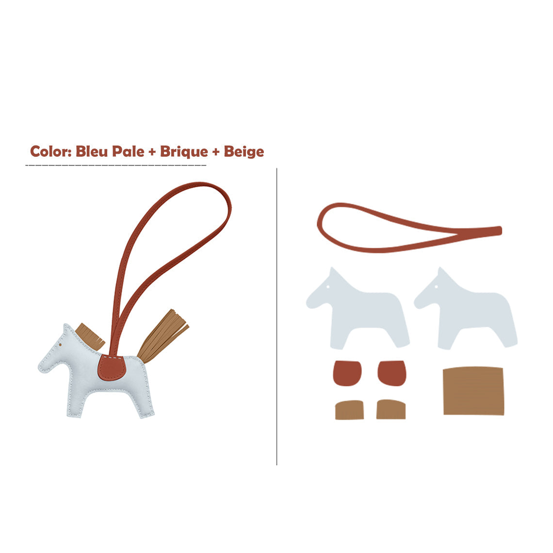 Handsew DIY Lambskin Leather Horse Purse Charm Kit detail image 11