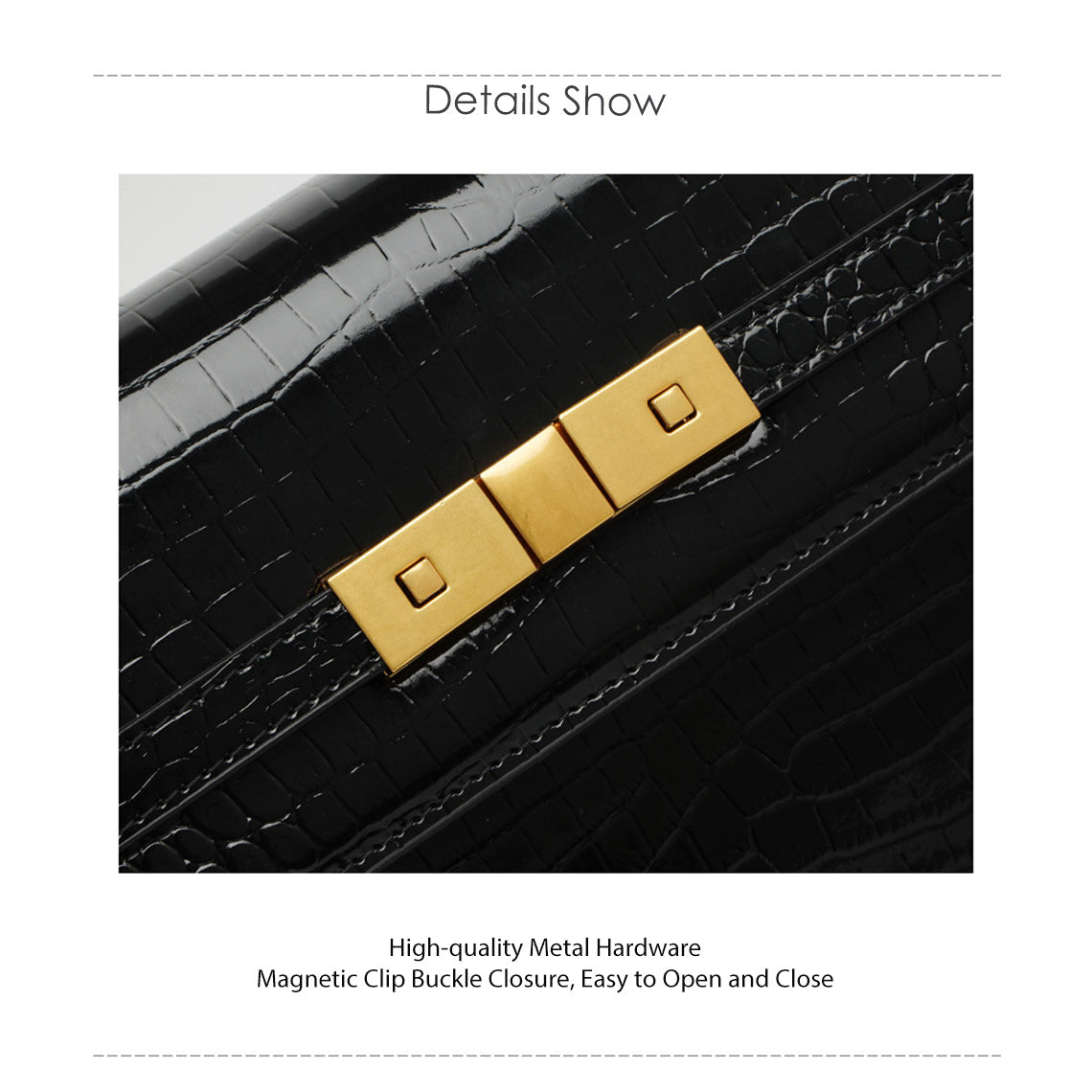 City Shoulder Bag in Smooth or Crocodile Embossed Leather detail image 5