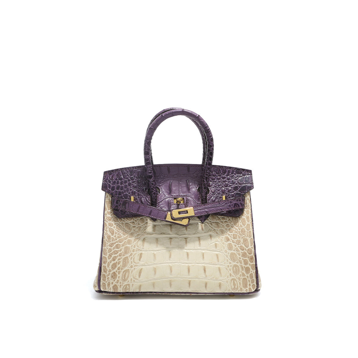 Crocodile Embossed Leather Top Handle Bag 30 – Medium detail image 7