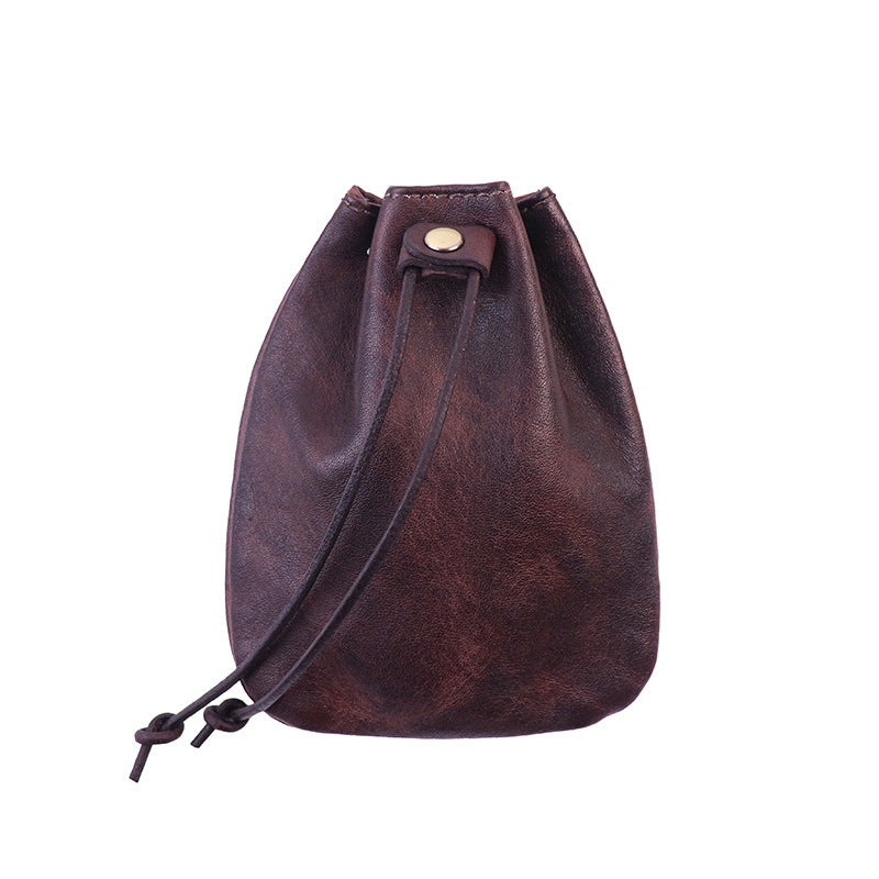 Vegetable Tanned Leather Coin Purse Wallet – Brown/Coffee detail image 1