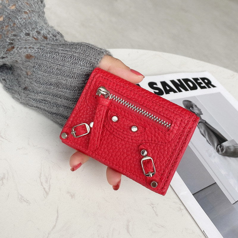 Compact Cowhide Trifold Wallet with Zipper Coin Pocket detail image 17