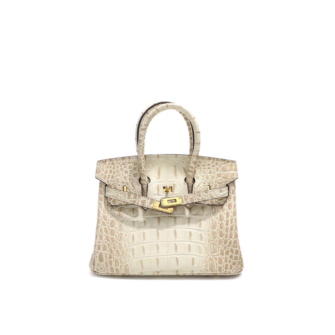 Crocodile Embossed Leather Top Handle Bag 30 – Medium product image 1