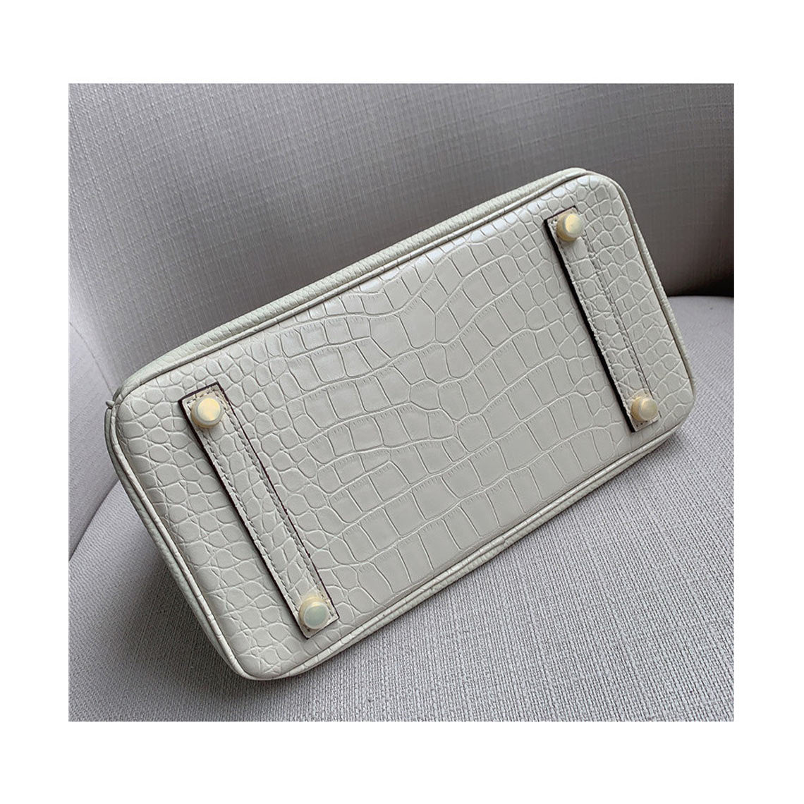 Top Grain Leather Croc Embossed Flap Top Handle Bag detail image 15