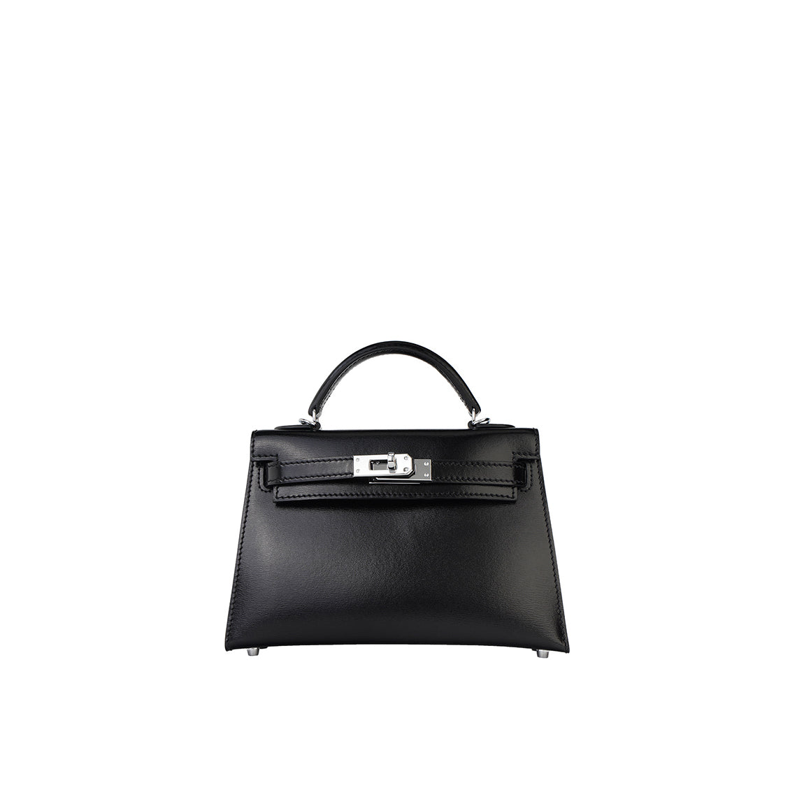 Top Grain Leather Mini Sellier Top Handle Bag - Black and Red detail image 4