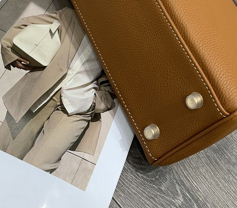 Top Grain Leather Mini Top Handle Bag with Detachable Strap detail image 7