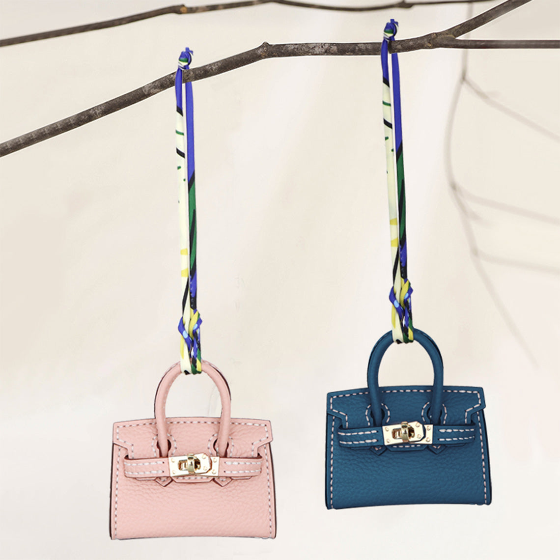 Mini Top Handle Leather Bag Charm DIY Kit – Hand Sewn, Top Grain Leather, 7 Colors detail image 11