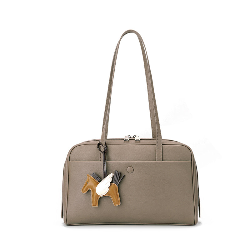 Top Grain Leather Boston Bag Large Capacity Laptop Bag detail image 6