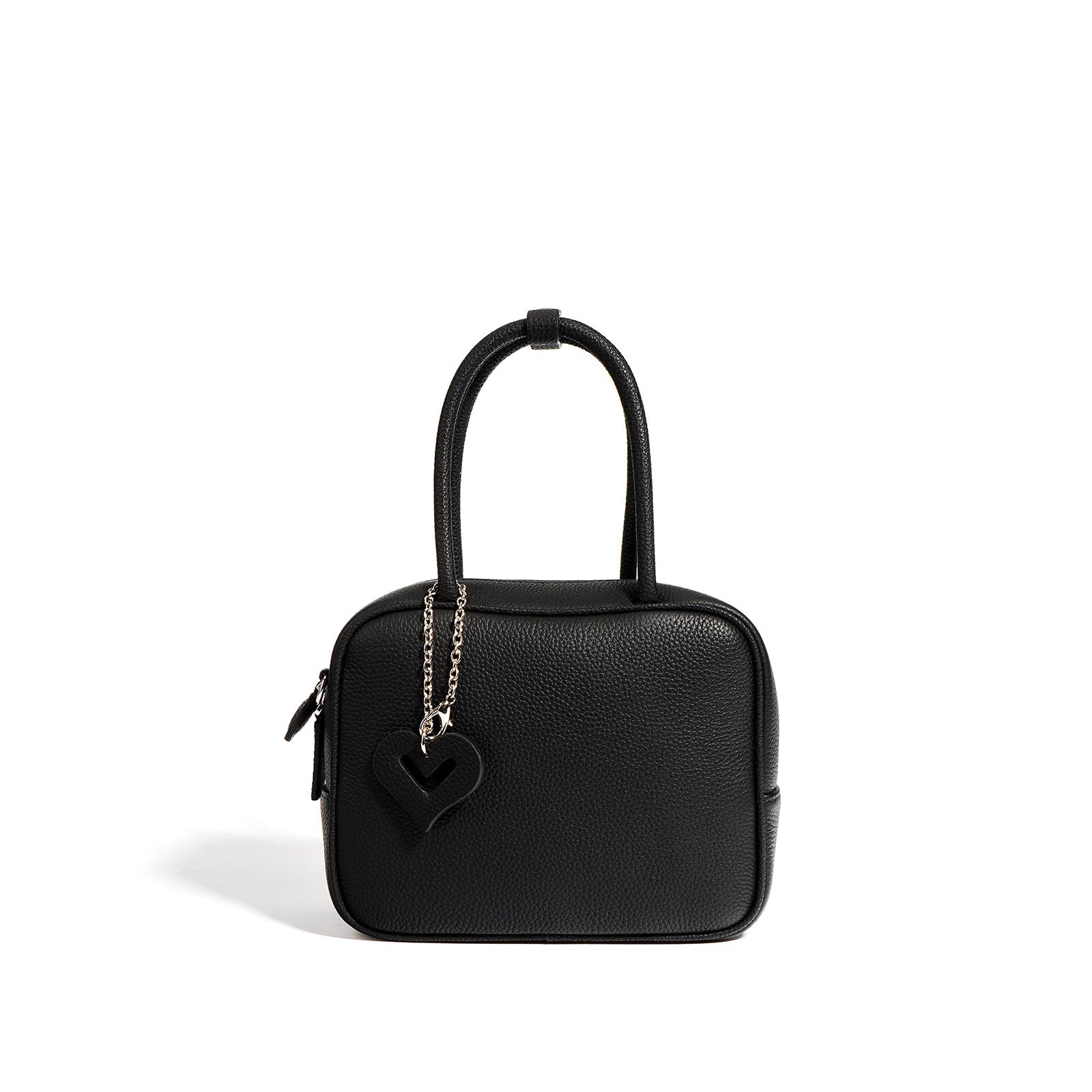 Top Grain Leather Square Bowling Handbag with Adjustable Strap product image 1