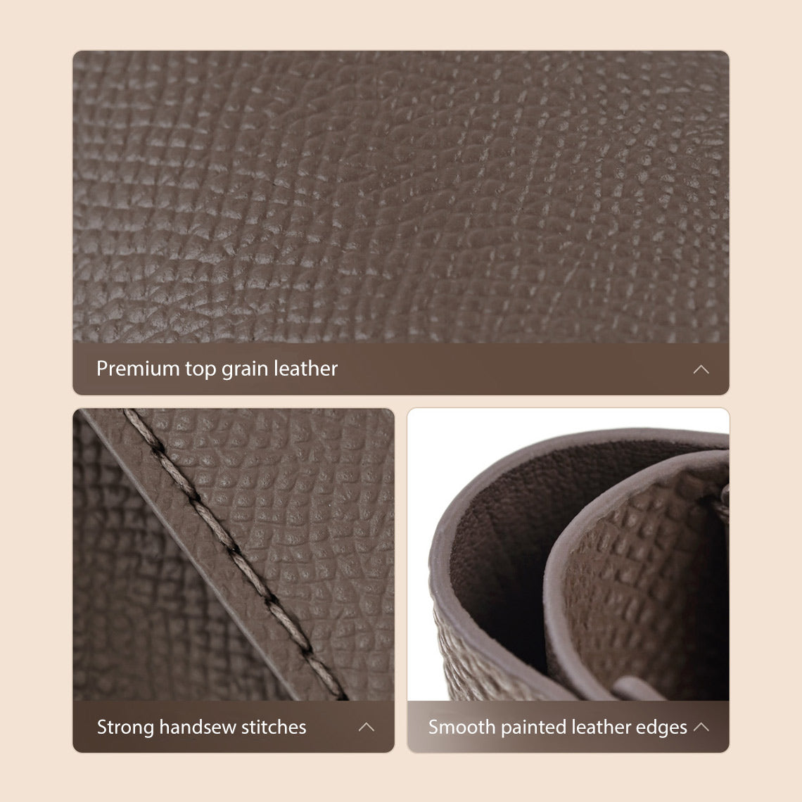 Handsew Your Own Top Grain Leather Card Wallet DIY Kit – Grey or Brown detail image 7