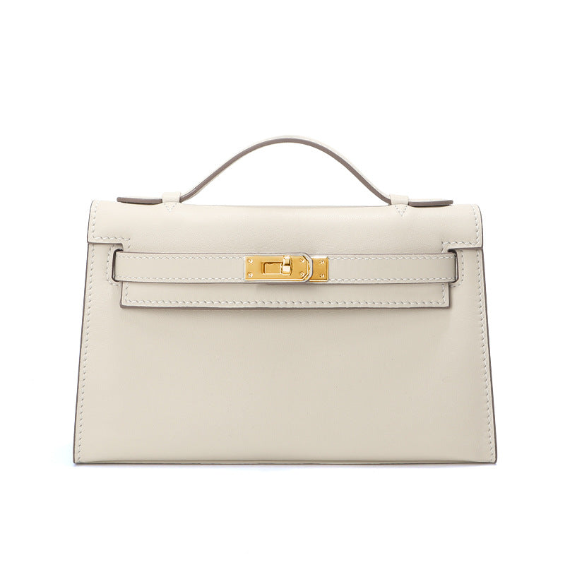 Smooth Calfskin Pochette Handbag with Detachable Shoulder Strap detail image 9