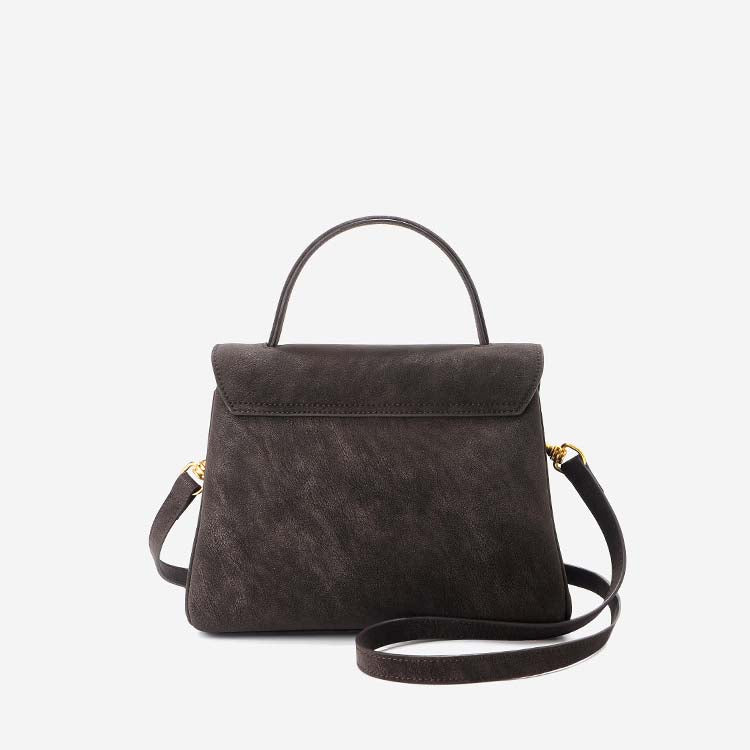 Classic Medium Leather Satchel with Top Handle and Crossbody Strap detail image 9