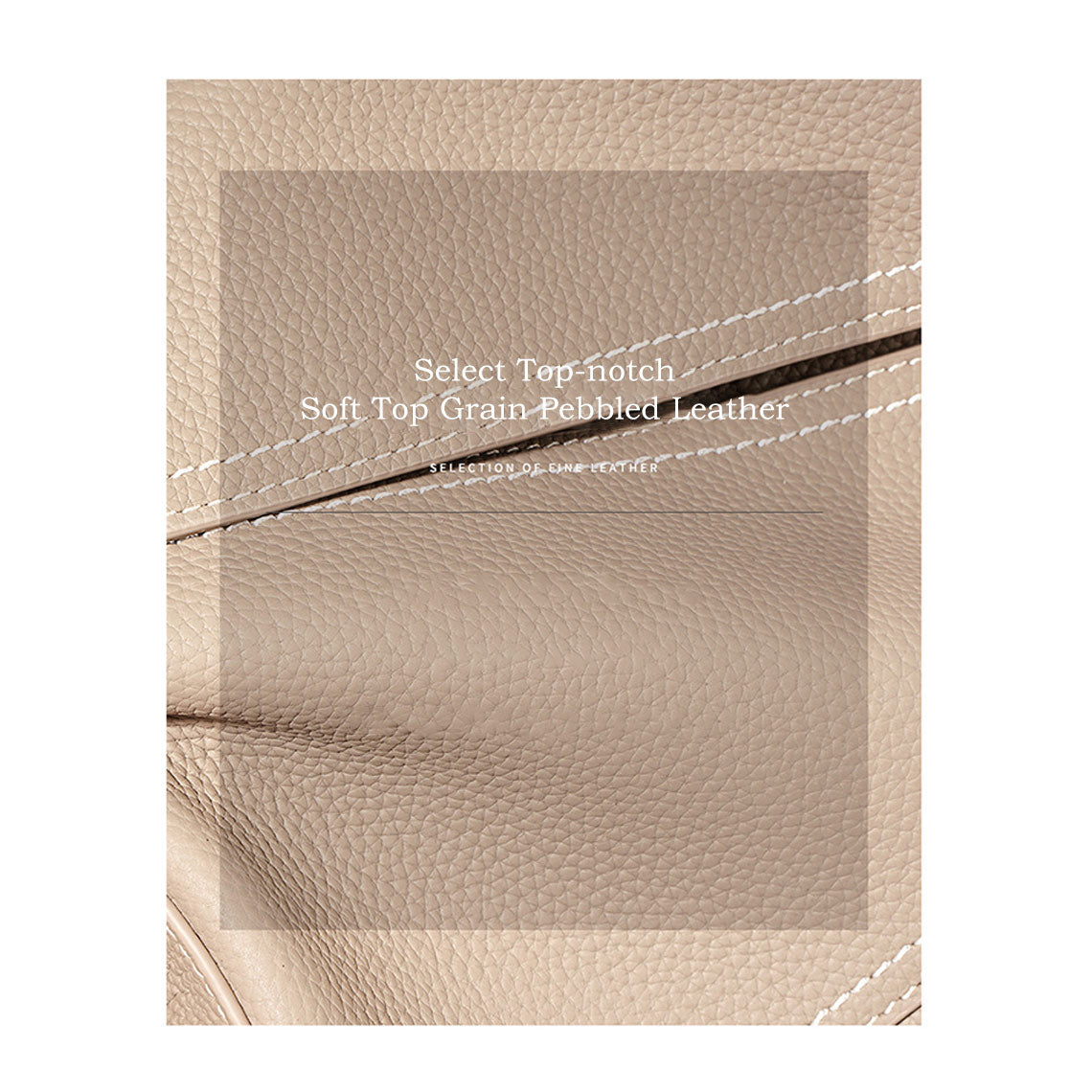 Top Grain Leather Geometric Panel Bag with Detachable Straps detail image 8