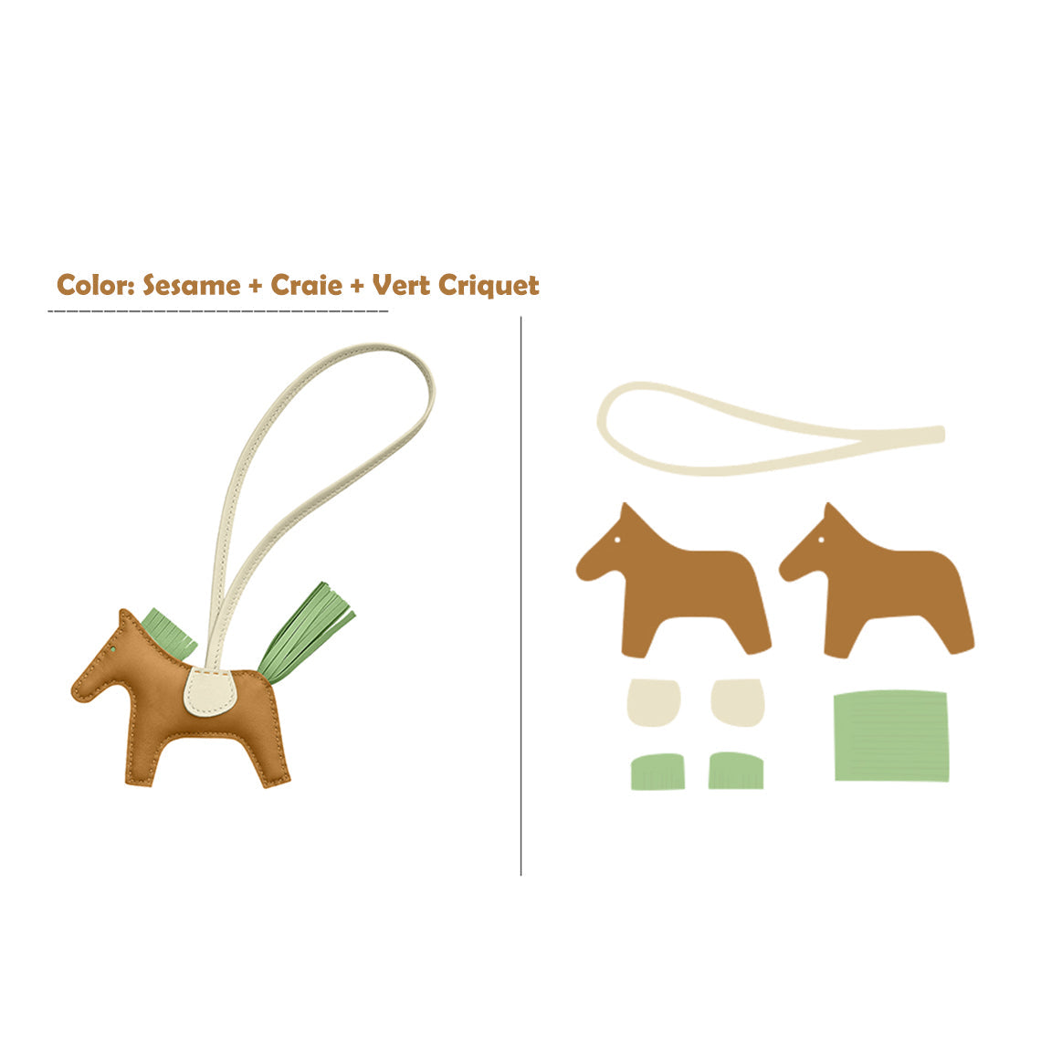 Handsew DIY Lambskin Leather Horse Purse Charm Kit detail image 9