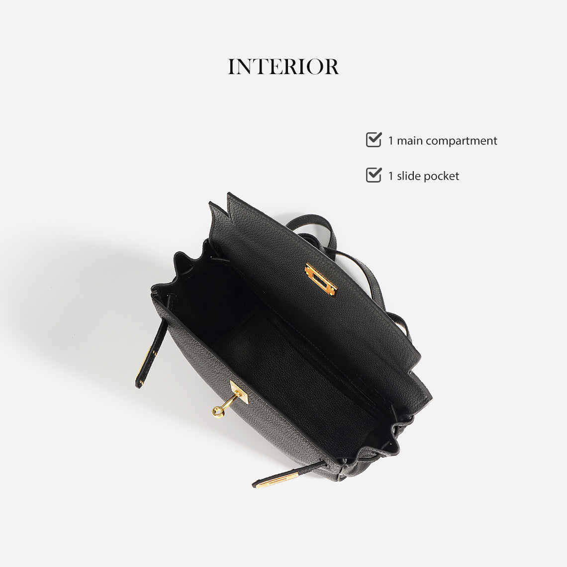 Top Grain Leather Top Handle Backpack with Adjustable Straps detail image 6