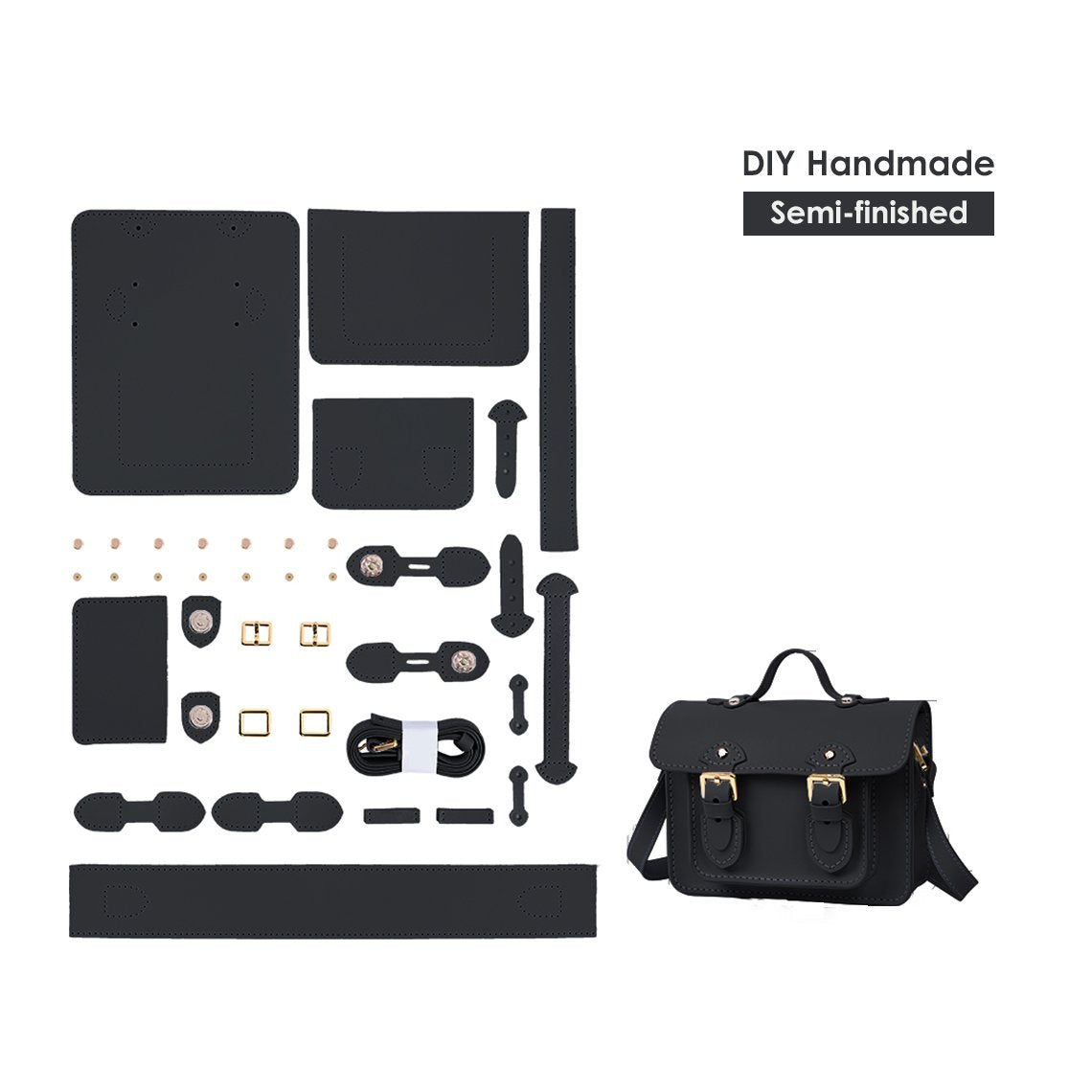 HandsewGift Leather Small Satchel Bag DIY Kit detail image 13