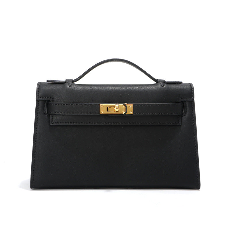 Smooth Calfskin Pochette Handbag with Detachable Shoulder Strap detail image 7