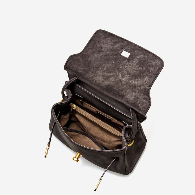 Classic Medium Leather Satchel with Top Handle and Crossbody Strap detail image 15