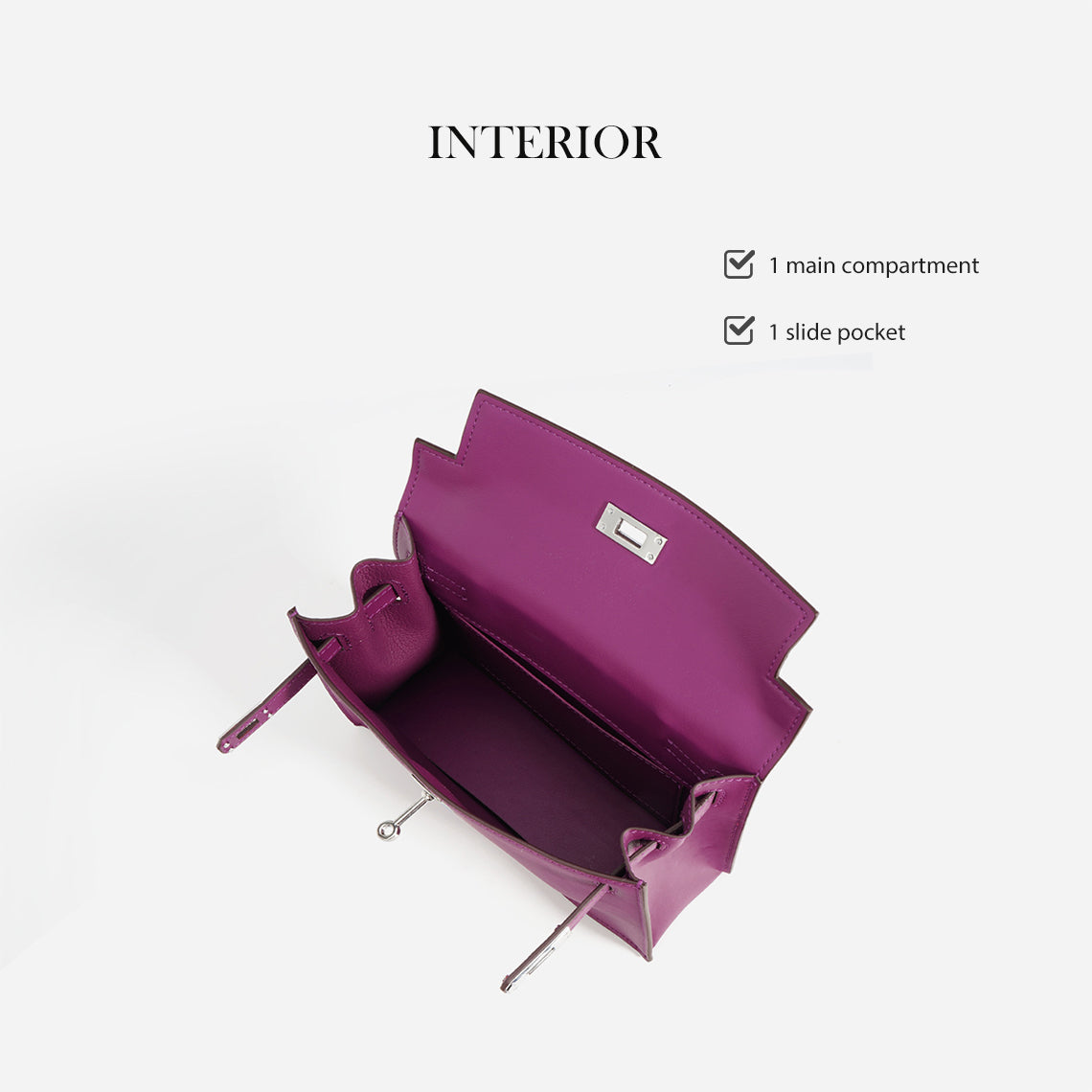 Danse Top Handle Bag in Top Grain Leather with Adjustable Strap detail image 8