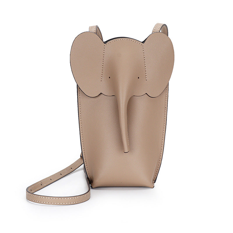 Elephant Small Mobile Phone Bag Coin Purse in Cowhide Leather detail image 13