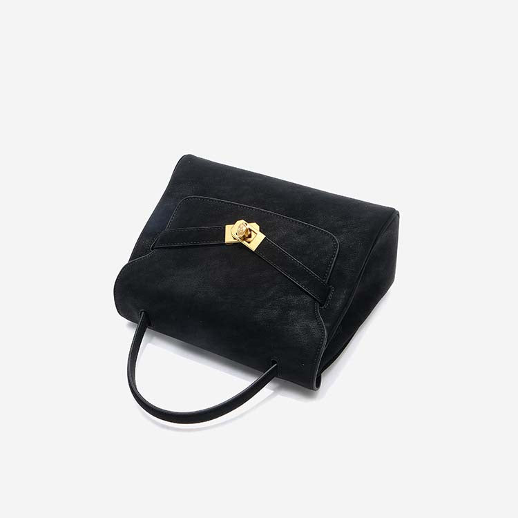 Classic Medium Leather Satchel with Top Handle and Crossbody Strap detail image 11