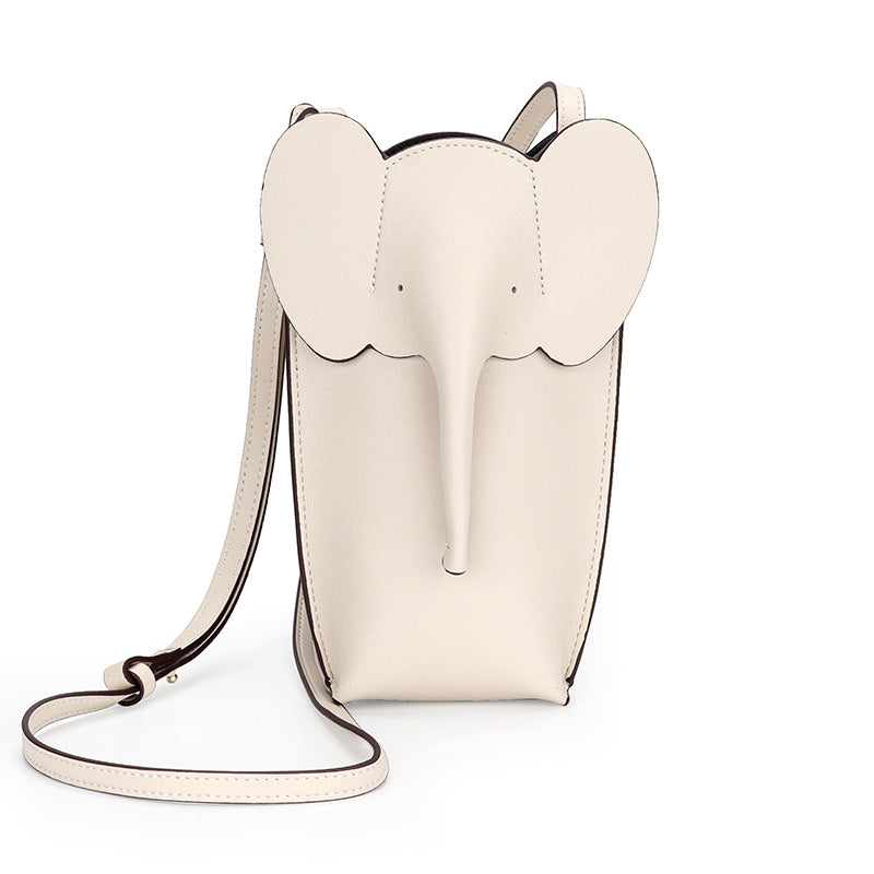Elephant Small Mobile Phone Bag Coin Purse in Cowhide Leather detail image 15