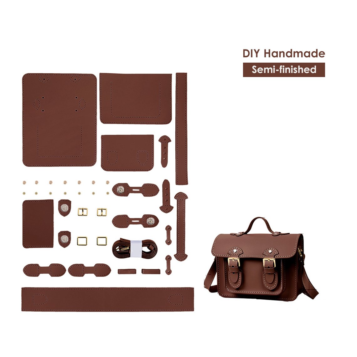 HandsewGift Leather Small Satchel Bag DIY Kit detail image 10