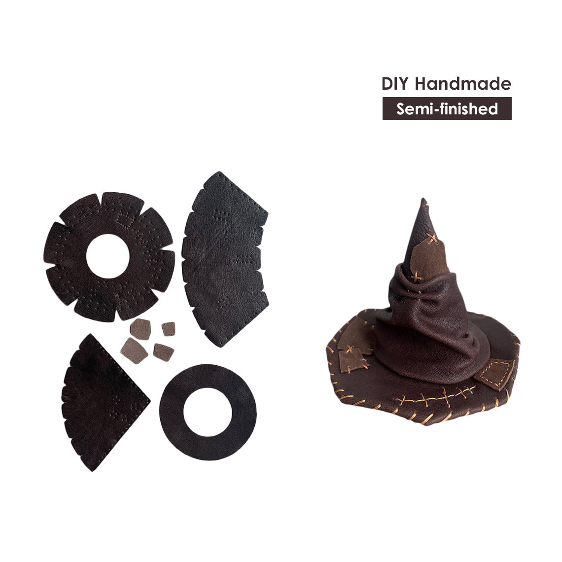 HandsewGift Full Grain Leather Wizard Hat DIY Kit product image 1