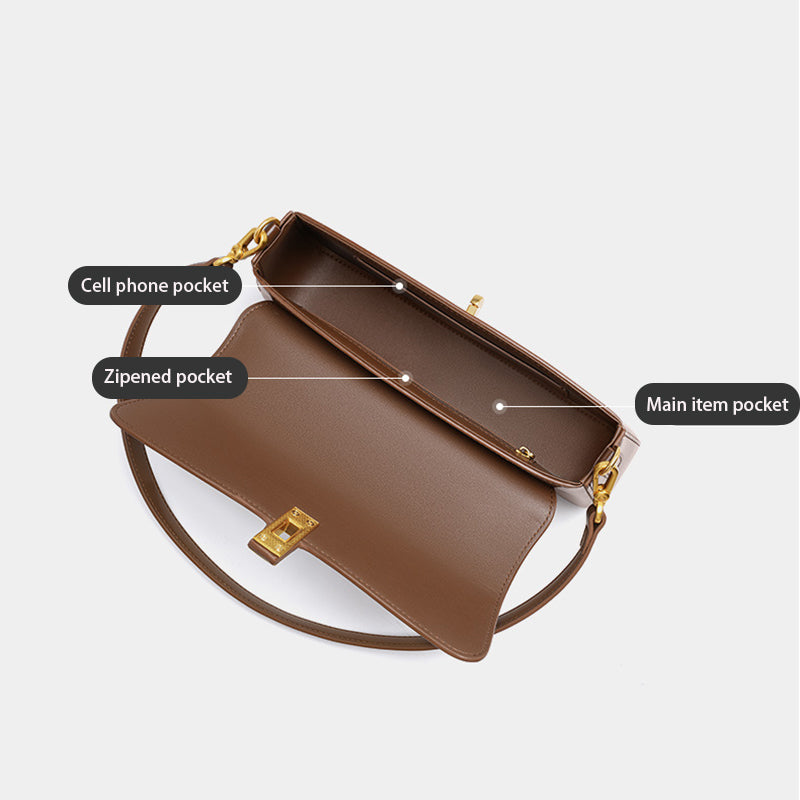 Structured Minimalist Baguette Bag with Interchangeable Straps detail image 2