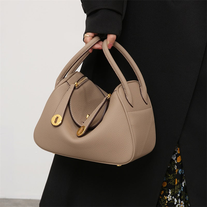 PU Leather Shoulder Bag with Golden Hardware – Three Sizes, Five Colors product image 1