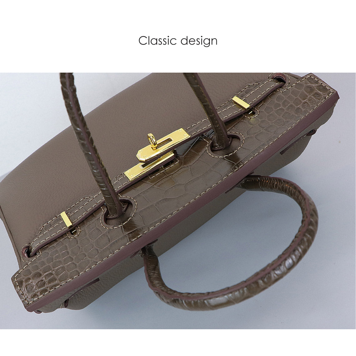 Top Grain Leather Bi-Color Bag DIY Kit with Pre-Punched Panels detail image 8