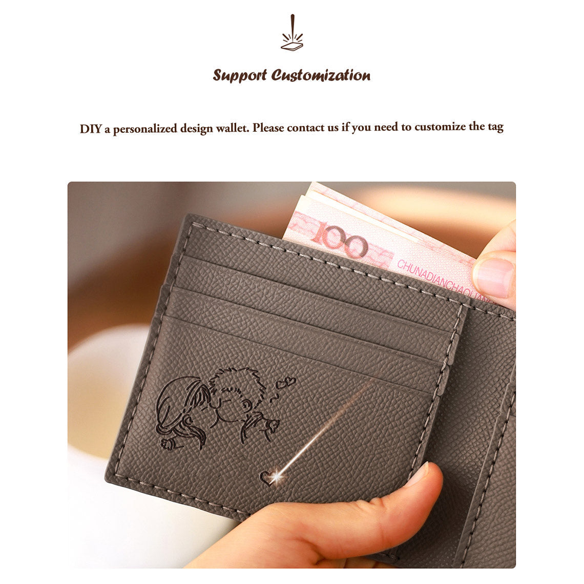 Handsew Your Own Top Grain Leather Card Wallet DIY Kit – Grey or Brown detail image 3