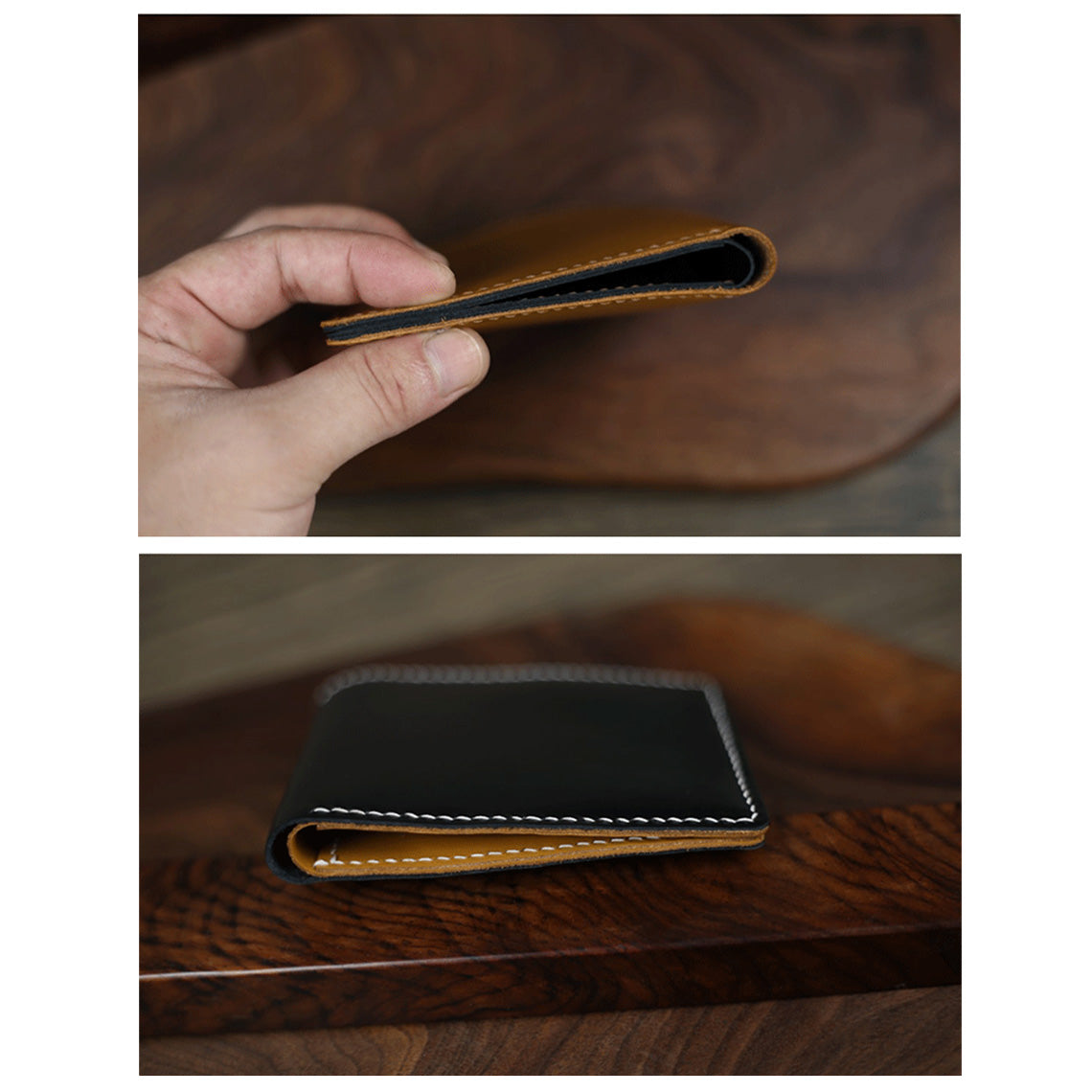 Full Grain Leather Slim Wallet DIY Kit – Hand Sewn, Two Styles detail image 7