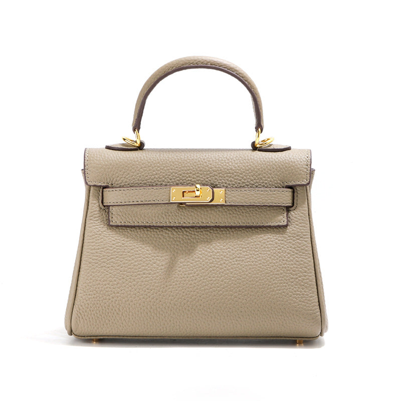 Top Grain Leather Mini Top Handle Bag with Crossbody Strap detail image 2