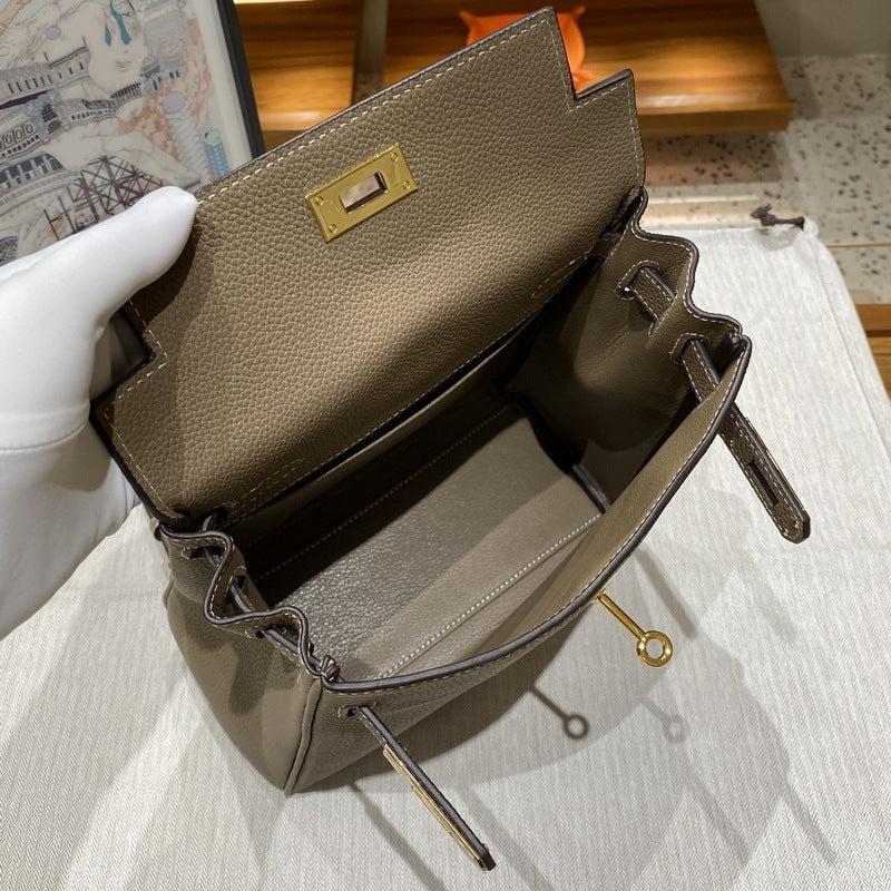 Top Grain Leather Top Handle Backpack with Adjustable Straps detail image 5