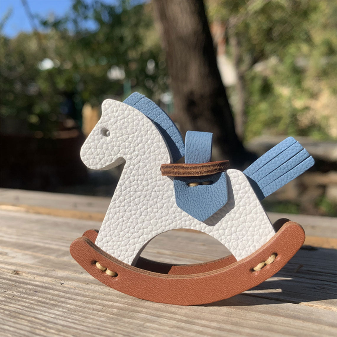 Handmade Full Grain Leather Rocking Horse Bag Charm & Keychain detail image 13