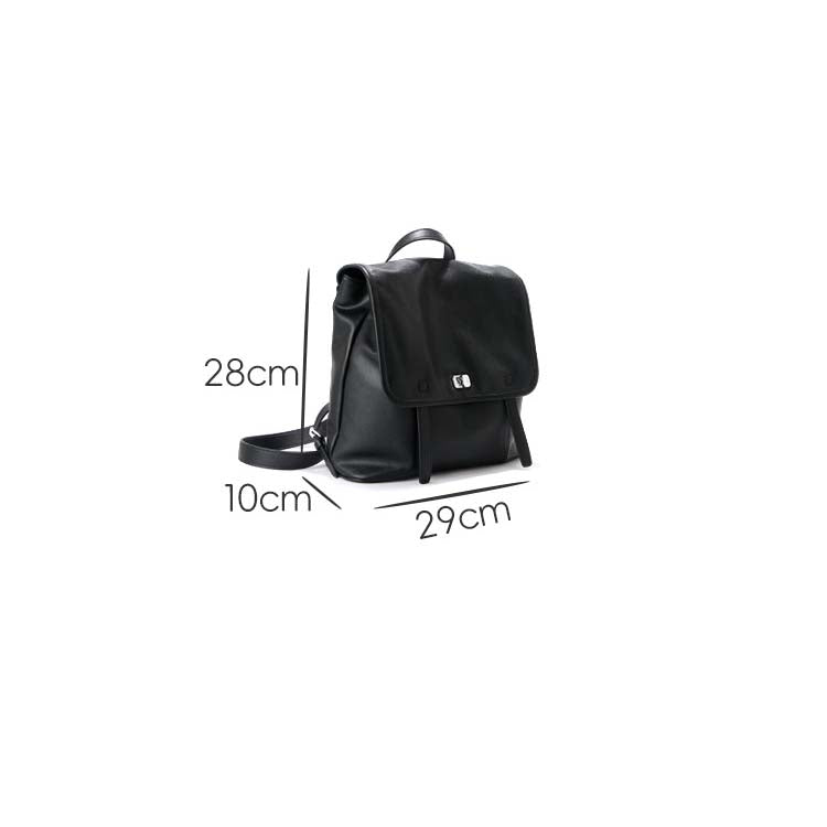 Minimalist Genuine Leather Backpack – Chic Laptop Commuter Bag in Brown and Black detail image 3