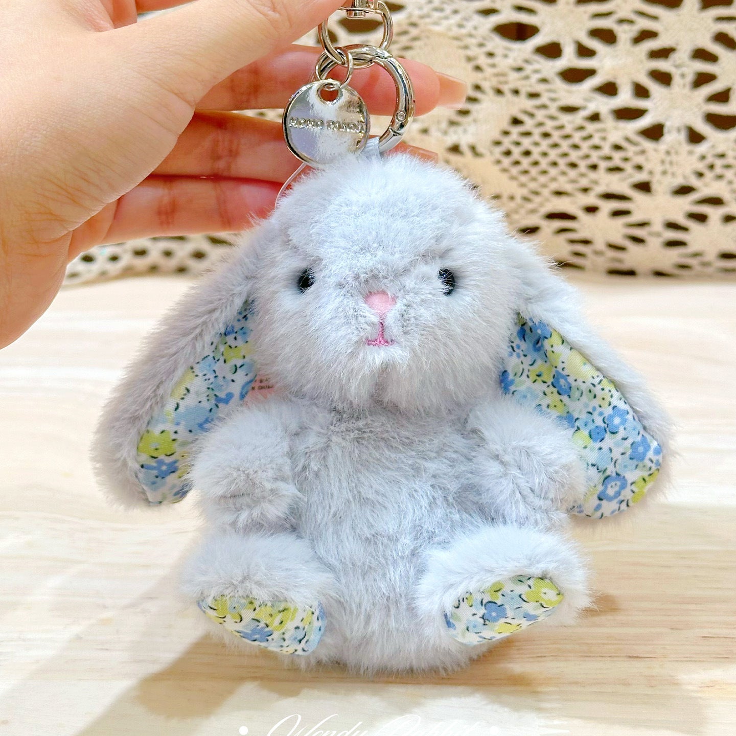 Baby Bunny Bag Charm – Soft Plush Keychain in 6 Colors detail image 4