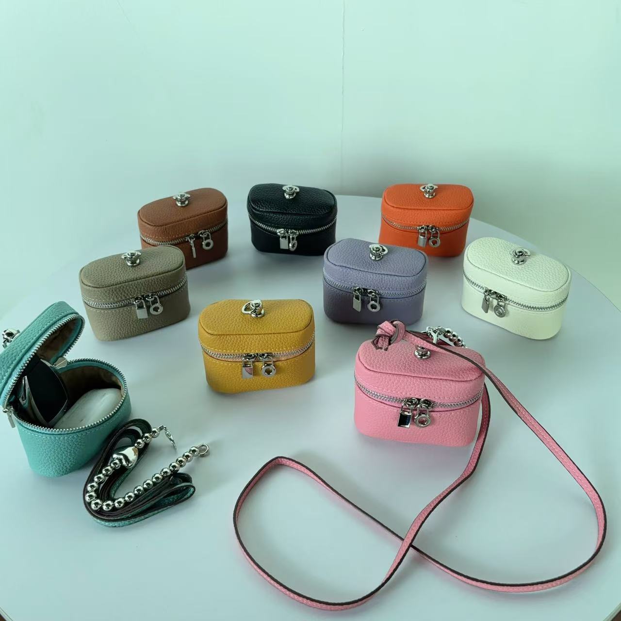 Mini Lipstick Coin Purse with Earphone Holder - Compact PU Leather Pouch product image 1