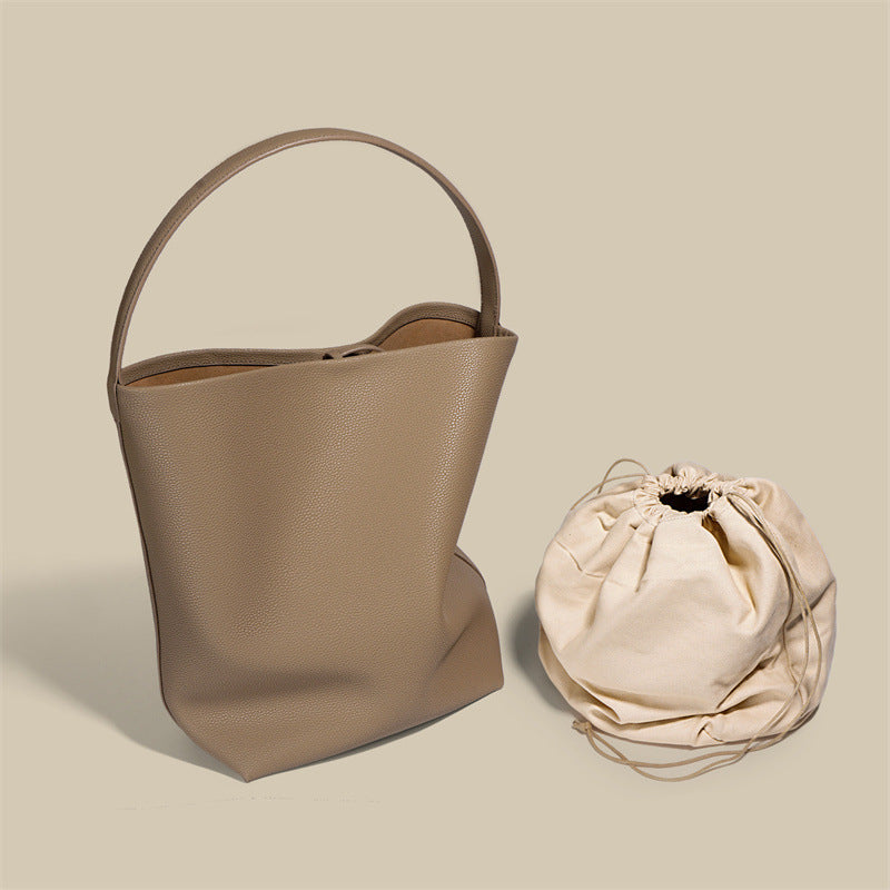 Soft Pebbled Leather Park Tote - Large Capacity Commuter Bag detail image 1